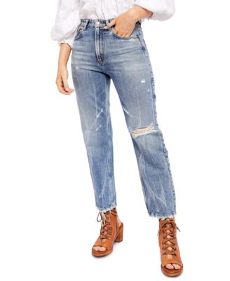 women's straight leg high rise jeans
