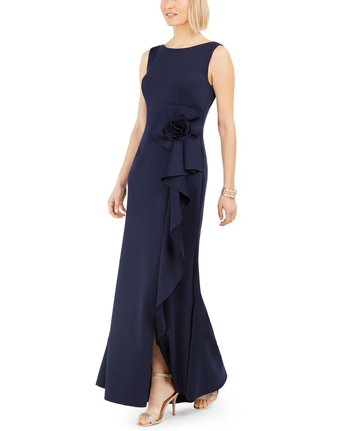 jessica howard petite ruffle scuba gown