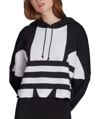 women's adidas originals large logo cropped hoodie