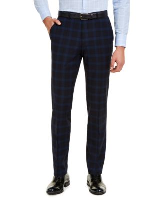 plaid navy pants