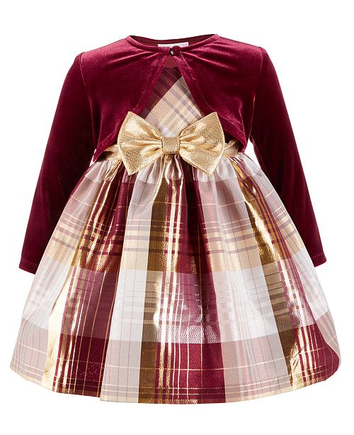 Bonnie Baby Baby Girls Plaid Dress Shrug Reviews All Girls Dresses Kids Macy S