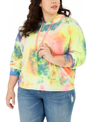 womens plus tie dye hoodie