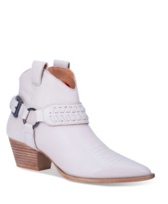 white leather bootie