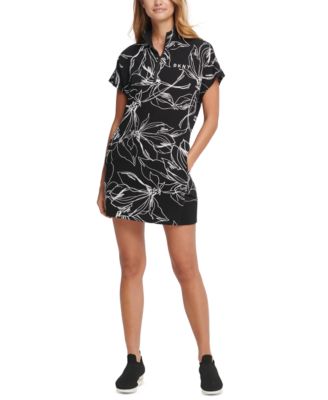 DKNY Stand-Collar Printed Sneaker Dress 