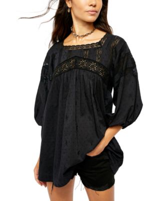 free people black lace tunic