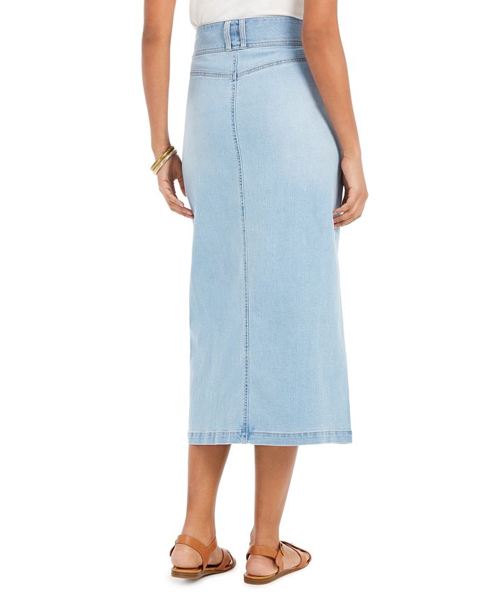 Style & Co Button-Front Midi Denim Skirt, Created for Macy's & Reviews ...