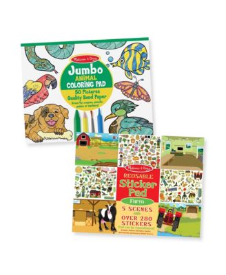 melissa and doug jumbo animal coloring pad