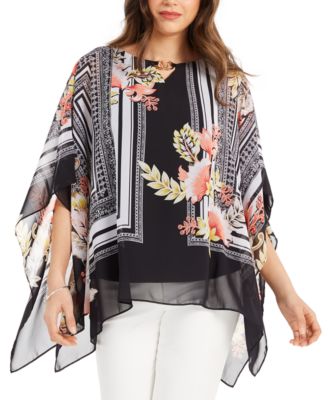 macy's poncho tops