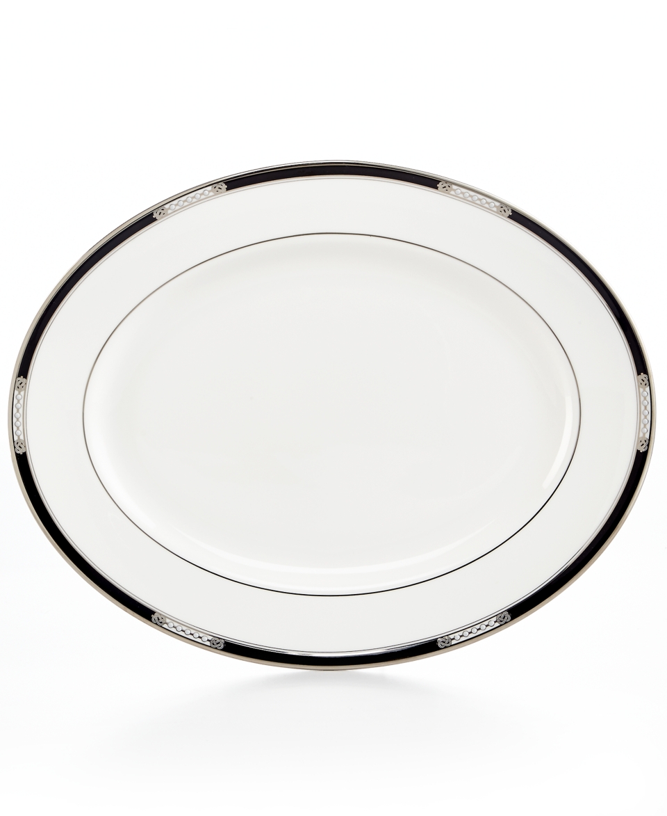 Lenox Dinnerware, Hancock Platinum White Oval Platter   Fine China   Dining & Entertaining