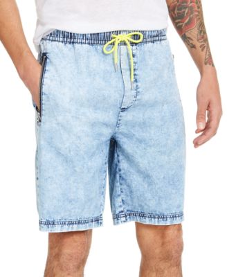 mens drawstring jean shorts