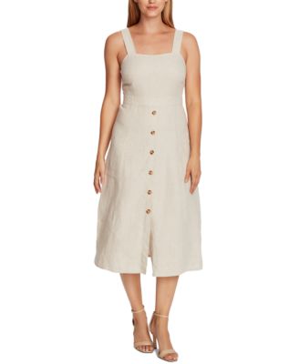 tan linen dress