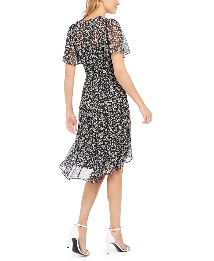 Calvin Klein Floral-Print Faux-Wrap Dress & Reviews - Dresses - Women ...