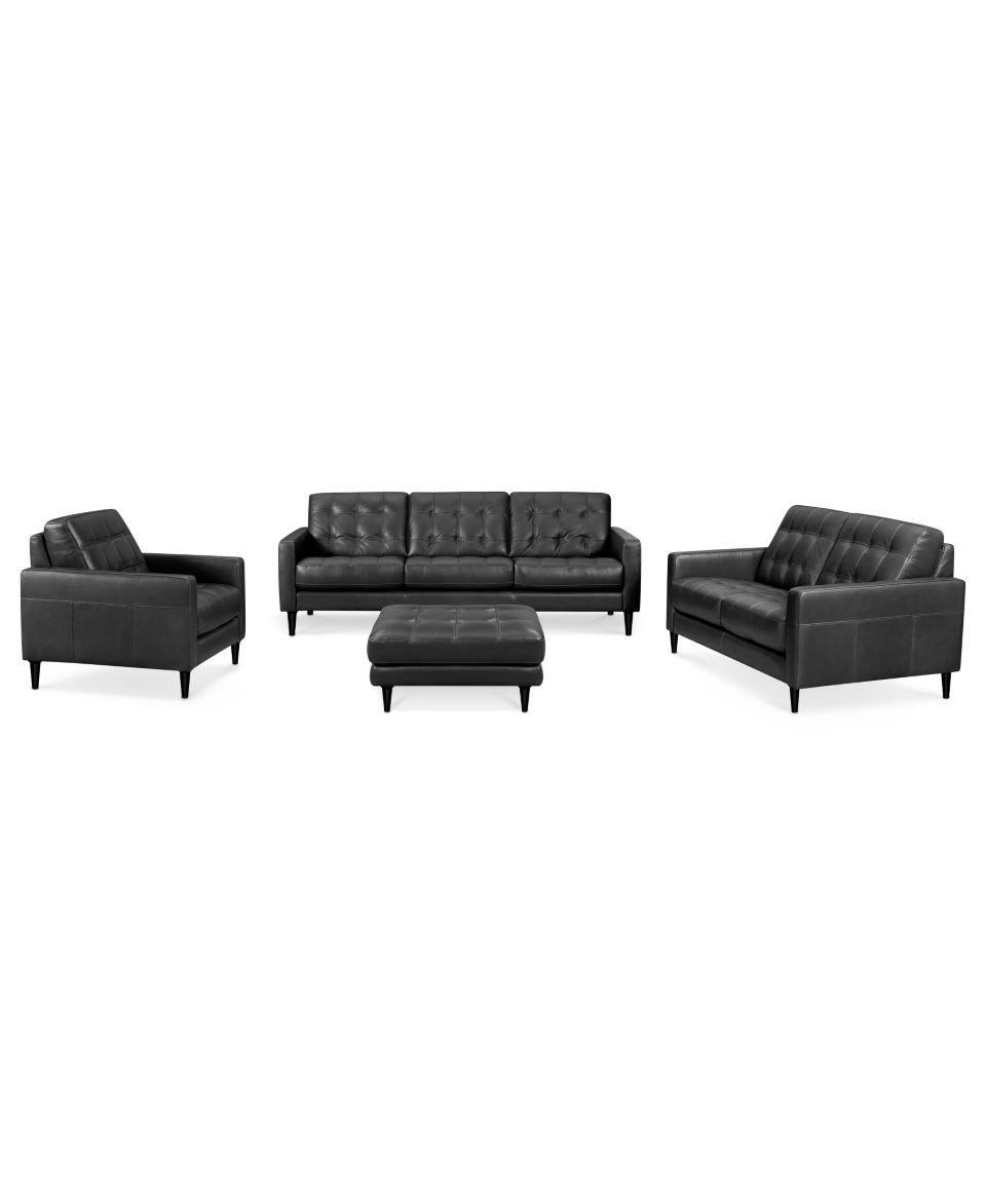 Carla Leather Living Room Furniture, 2 Piece Sofa Set (Sofa & Loveseat)   Furniture