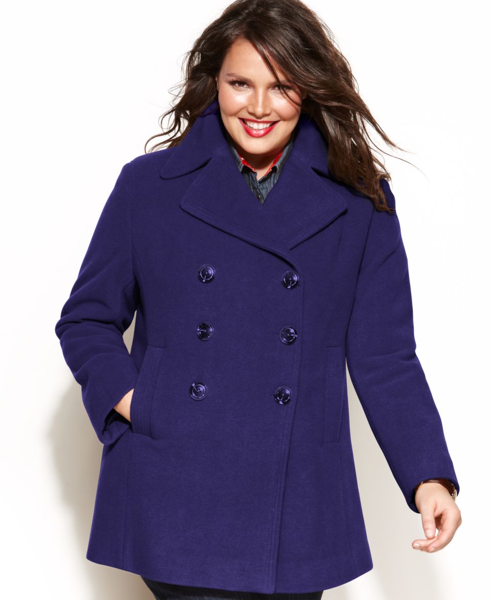 Calvin Klein Plus Size Wool Blend Pea Coat   Coats   Women