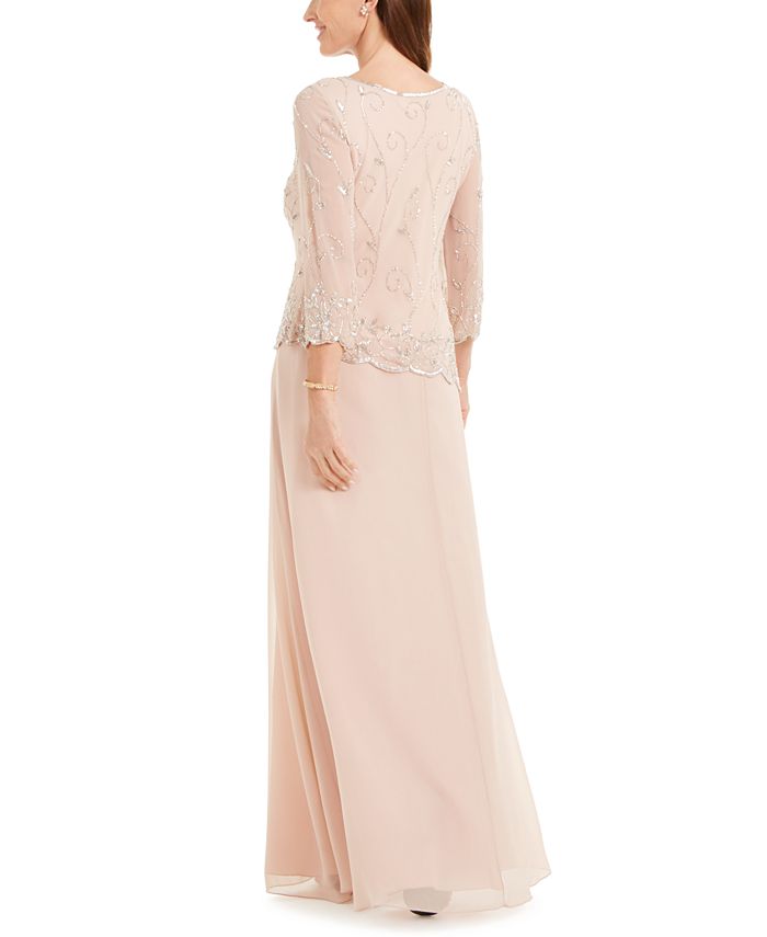 j kara embellished overlay gown