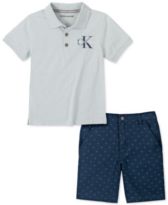 calvin klein shirt and shorts set