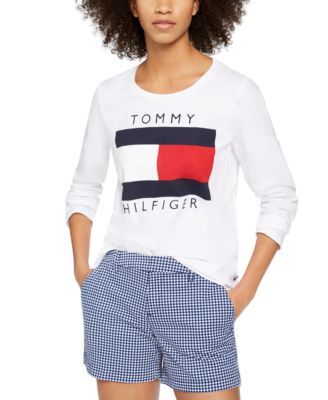 tommy hilfiger flag cotton shorts