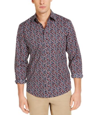 michael kors men's stretch gingham check shirt