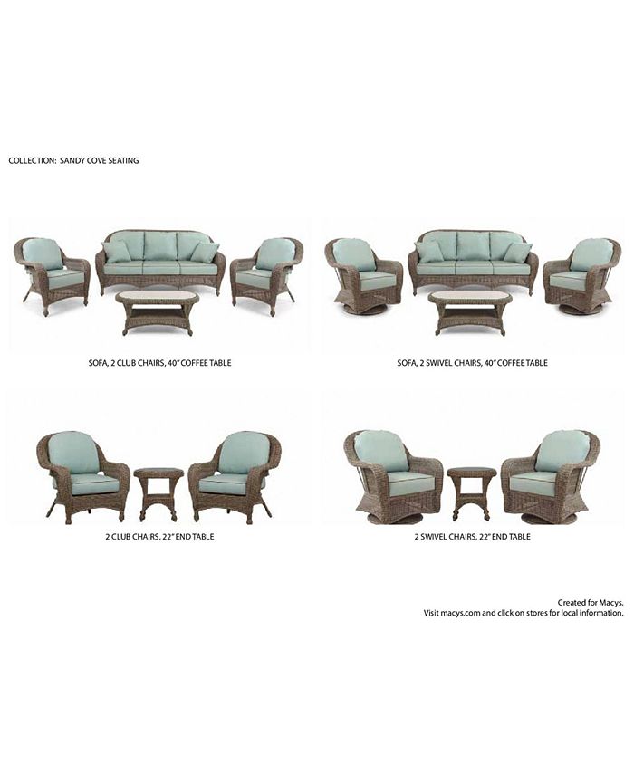 Furniture Sandy Cove Wicker Outdoor Club Chair Custom Sunbrella