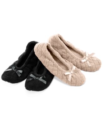 2-Pk. Microterry Ballerina Slippers 