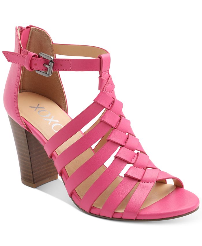 strappy block heel leather sandals