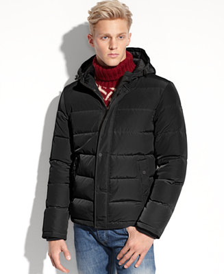 GUESS Hooded Down Performance Puffer - Coats & Jackets - Men - Macy's