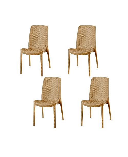 Lagoon Rue Stackable Rattan Dining Chair Set Of 4 Reviews Furniture Macy S