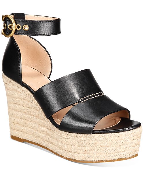 Coach Women S Isla Platform Wedge Sandals Reviews Sandals Shoes Macy S