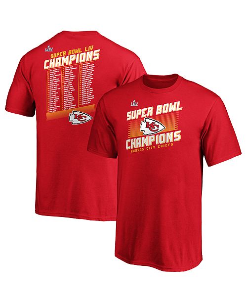 Authentic Nfl Apparel Big Boys Kansas City Chiefs Super Bowl Liv Champ Roster T Shirt Reviews Sports Fan Shop By Lids Men Macy S