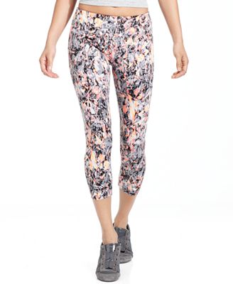 Calvin Klein Performance Pants, Printed Ruched Capri Leggings - Pants ...