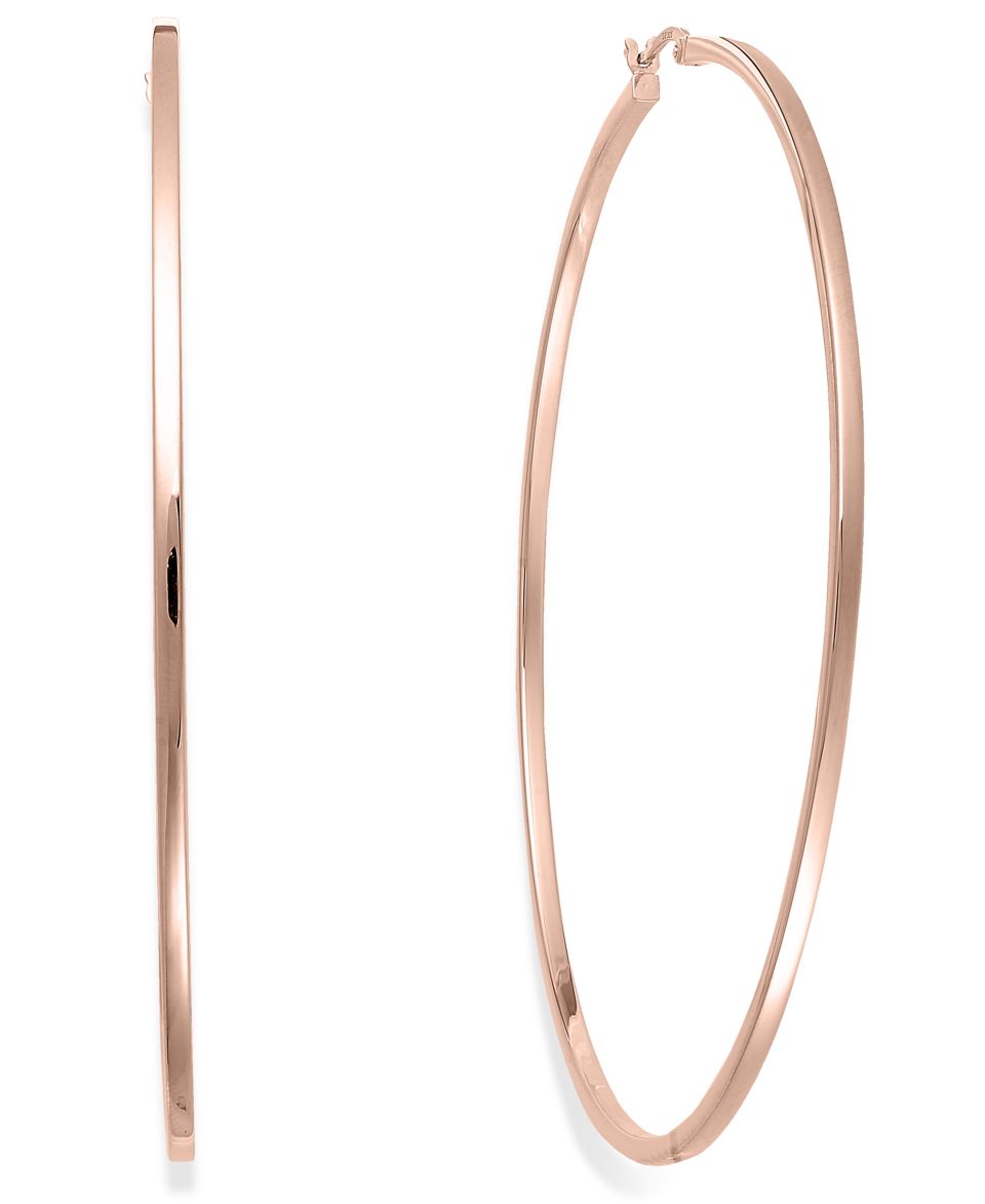 14k Rose Gold Vermeil Earrings, Twist Hoop Earrings   Earrings   Jewelry & Watches