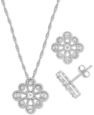diamond earrings with necklace