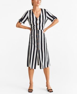 mango striped bow dress