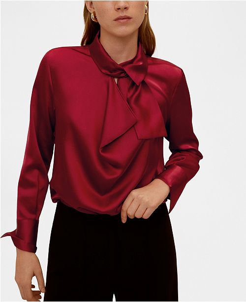 Mango Bow Neck Shirt Reviews Women Macy S