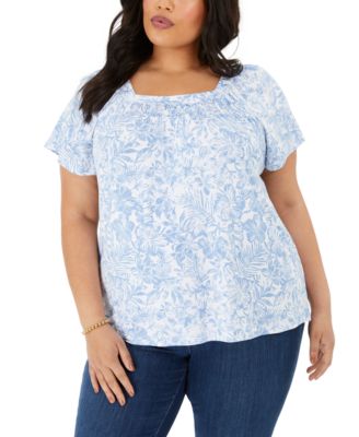 macy's style & co plus size tops