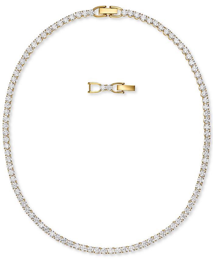 Swarovski Gold Tone Crystal Tennis Necklace 14 78 12 Extender And Reviews Necklaces