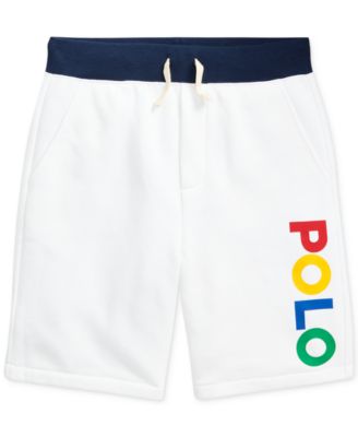 polo cotton blend fleece shorts