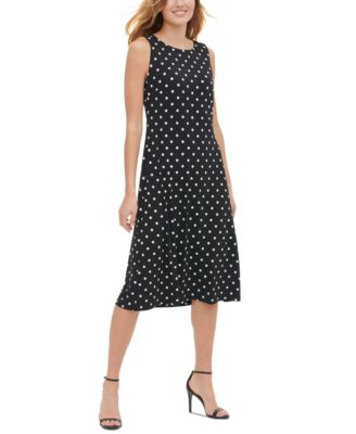 tommy hilfiger black and white polka dot dress