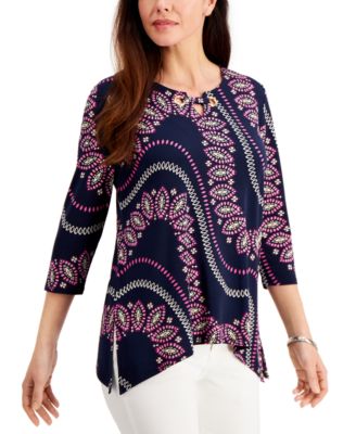 macy's petite tunic tops