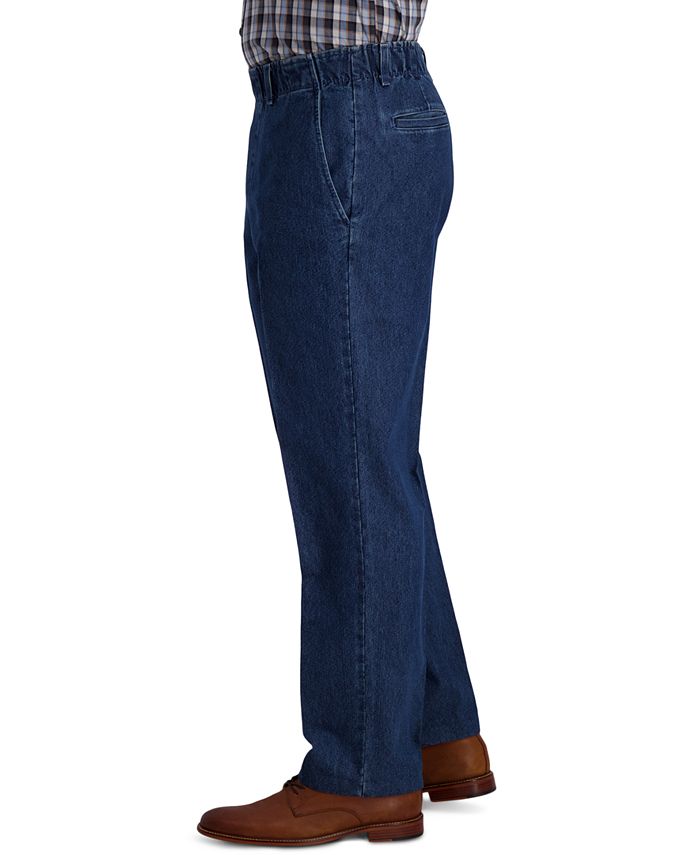 Haggar Men's Premium ClassicFit WrinkleFree Stretch Elastic Waistband