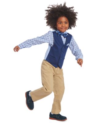 Nautica для малышей и маленьких мальчиков, 4 шт. Комплект жилетов из саржи, которые можно стирать в машине, синий