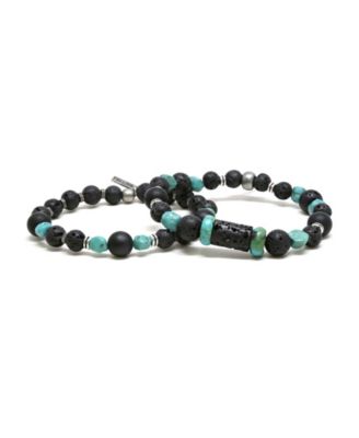 lava stone and turquoise bracelet
