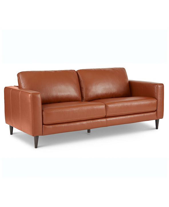 Furniture Jennis 78" Leather Sofa, Created for Macy's & Reviews