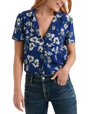 lucky brand floral print top