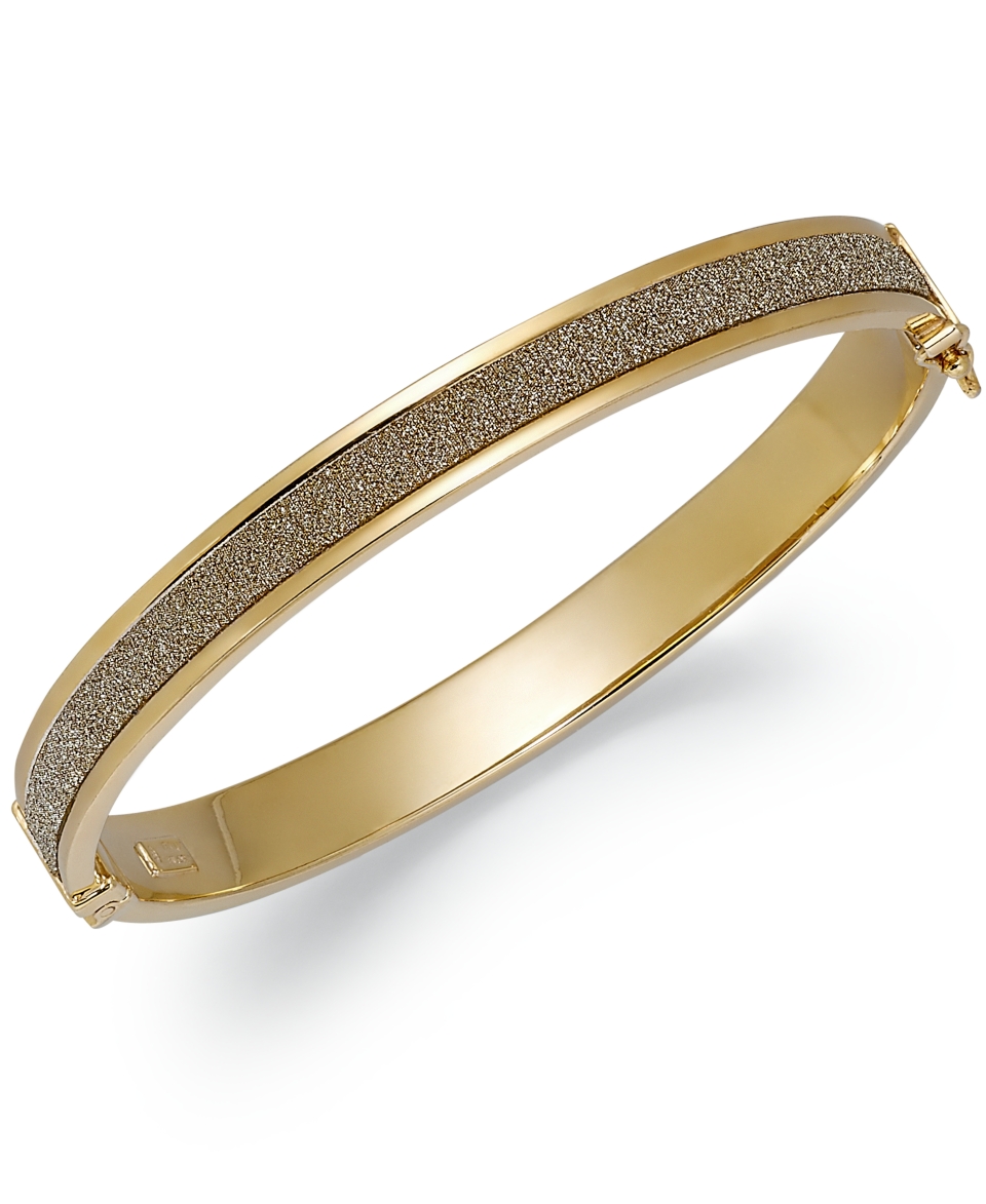 14k Gold over Sterling Silver Bracelet, 8mm Glitter Bangle   Bracelets   Jewelry & Watches