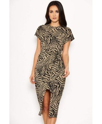 animal print wrap dress ax paris