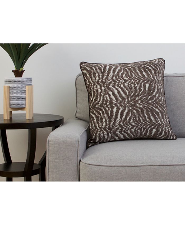 THRO 20x20 Zana Zebra Chenille Pillow in Brown & Reviews Decorative
