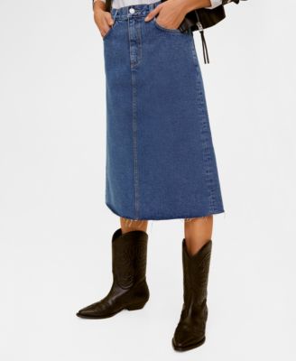 mango denim midi skirt