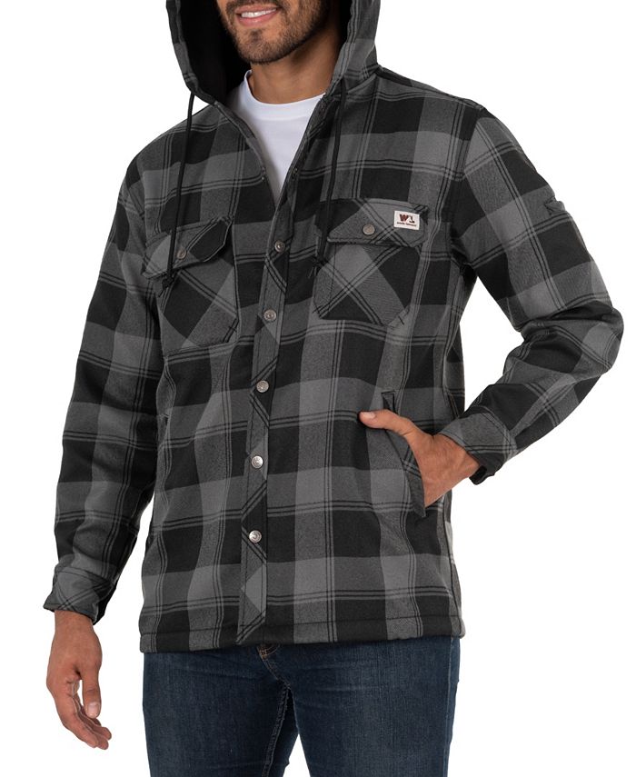 Wells Lamont Men's Yarn Dye Twill Polar Fleece Flannel Bonded Overshirt
