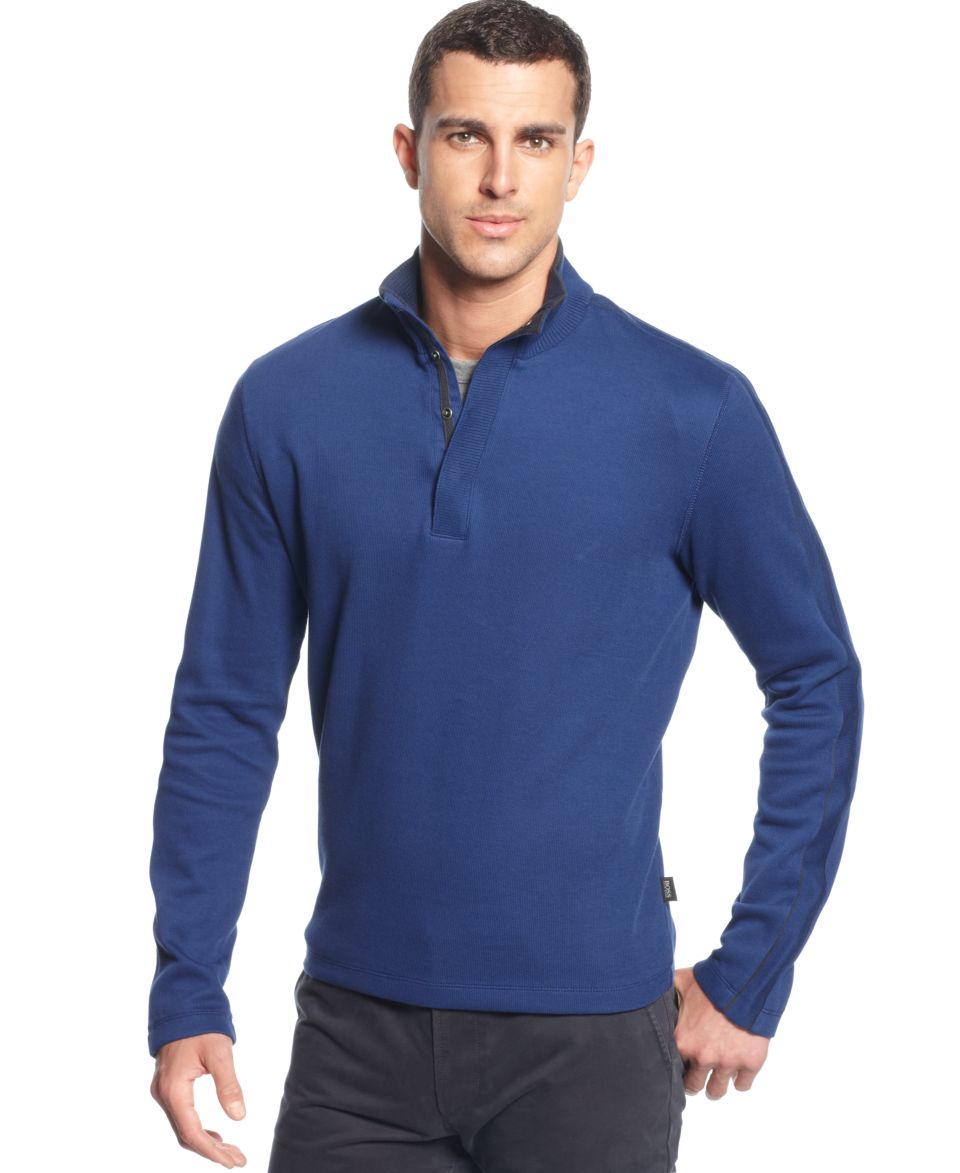 BOSS HUGO BOSS Sweater, Core Piceno Snap Button Sweater   Sweaters   Men